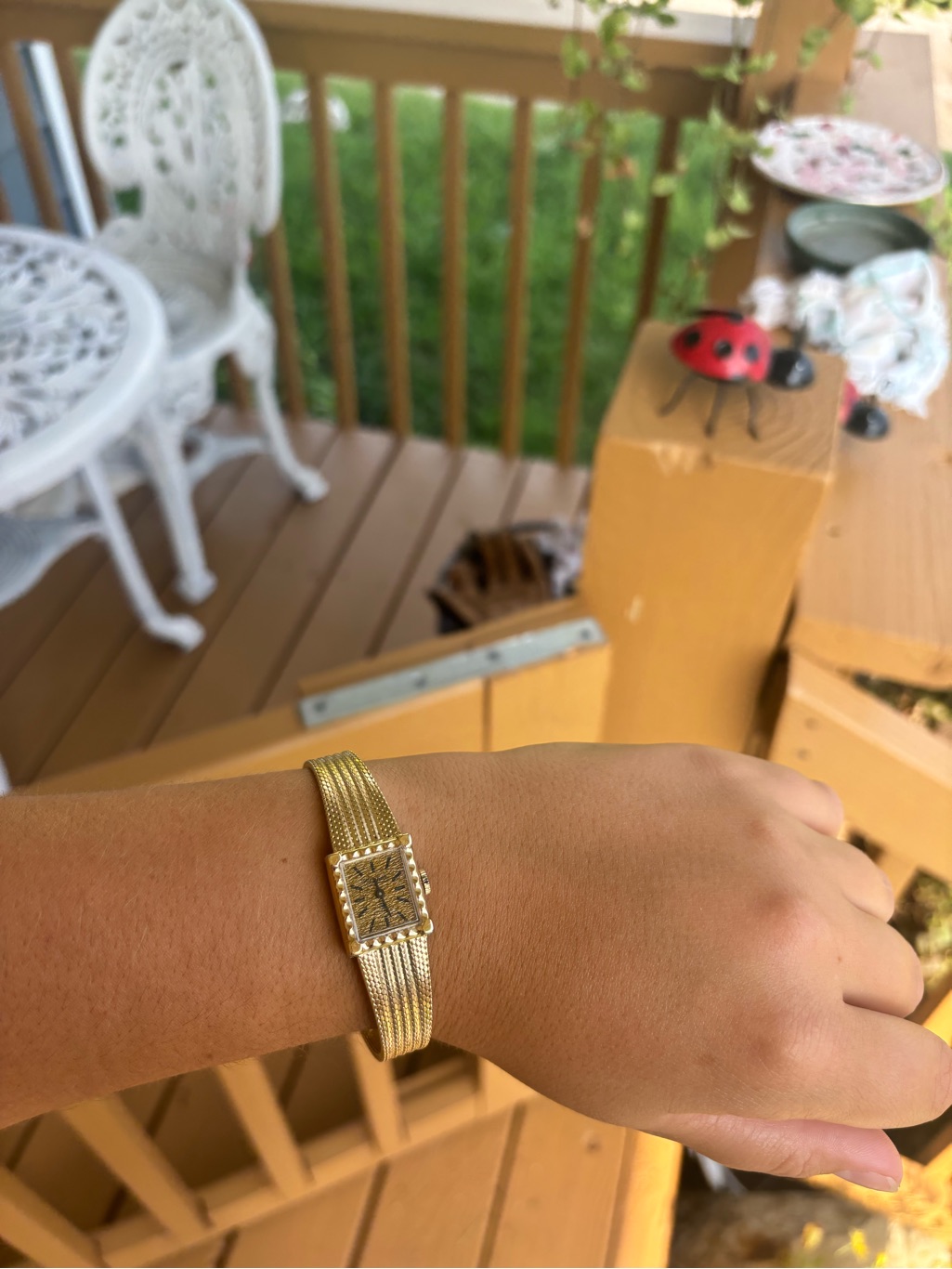 Vintage Mechanical Ladies Gold Tone Dufonte Luxury Rectangular Watch
